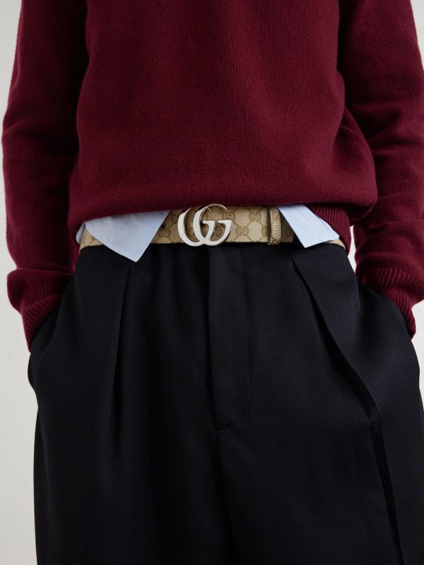 4cm Marmont Logo-Jacquard Canvas Belt - OU