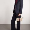Lunetta Leather-Trimmed Monogrammed Canvas Shoulder Bag - E2