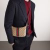 Lunetta Leather-Trimmed Monogrammed Canvas Shoulder Bag - FR