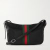 Lunetta Webbing-Trimmed Leather Messenger Bag Lunetta Webbing-Trimmed Leather Messenger Bag