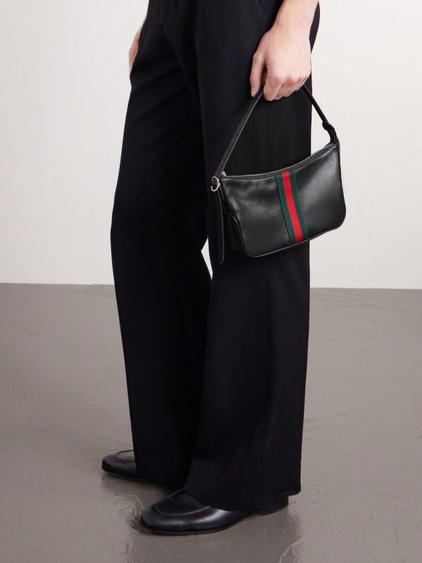 Lunetta Webbing-Trimmed Leather Messenger Bag - OU Lunetta Webbing-Trimmed Leather Messenger Bag - OU