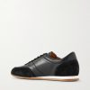 Suede-Trimmed Leather Sneakers - BK