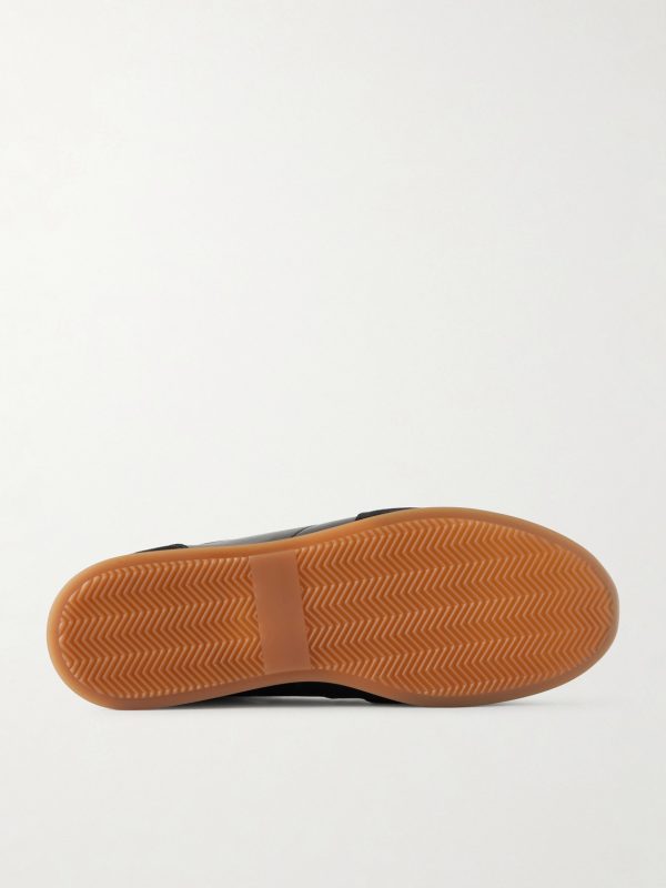 Suede-Trimmed Leather Sneakers - E1