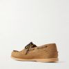 Leather-Trimmed Suede Boat Shoes - BK Leather-Trimmed Suede Boat Shoes - BK