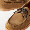 Leather-Trimmed Suede Boat Shoes - CU Leather-Trimmed Suede Boat Shoes - CU