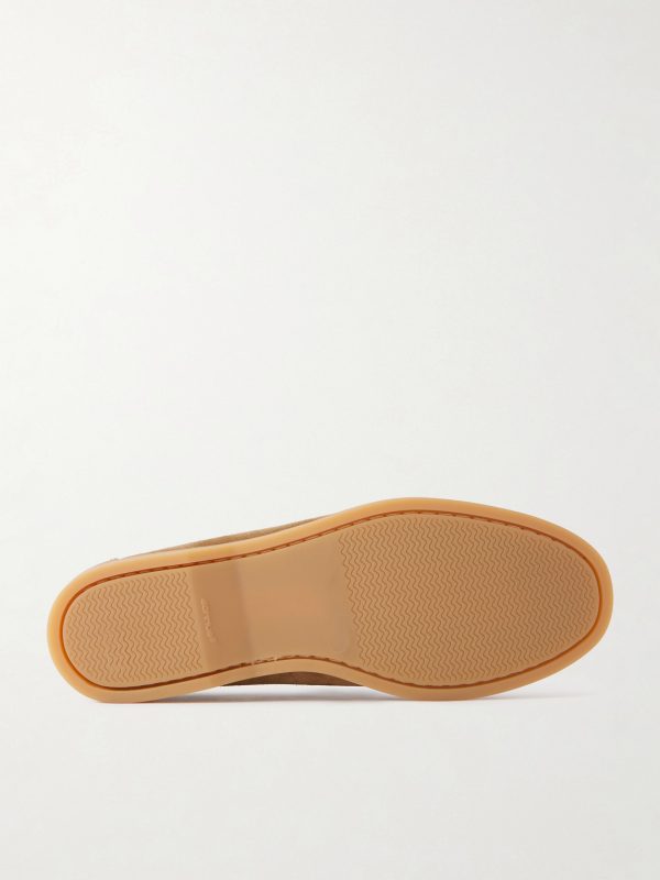Leather-Trimmed Suede Boat Shoes - E1 Leather-Trimmed Suede Boat Shoes - E1