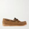 Leather-Trimmed Suede Boat Shoes Leather-Trimmed Suede Boat Shoes