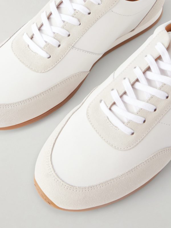 Suede-Trimmed Leather Sneakers - CU