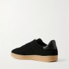 Leather-Trimmed Suede Sneakers - BK
