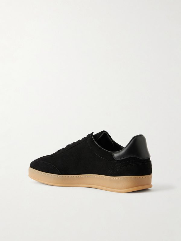 Leather-Trimmed Suede Sneakers - BK