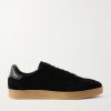 Leather-Trimmed Suede Sneakers