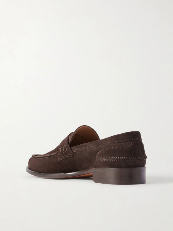 Split-Toe Suede Penny Loafers - BK Split-Toe Suede Penny Loafers - BK