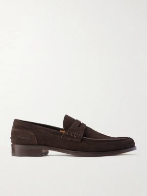 Split-Toe Suede Penny Loafers Split-Toe Suede Penny Loafers