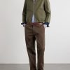 Straight-Leg Peached Cotton-Twill Trousers - OU