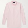 Button-Down Collar Striped Cotton Shirt