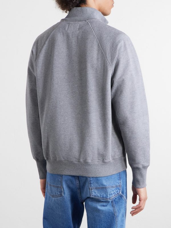 Cotton-Jersey Half-Zip Sweater - BK