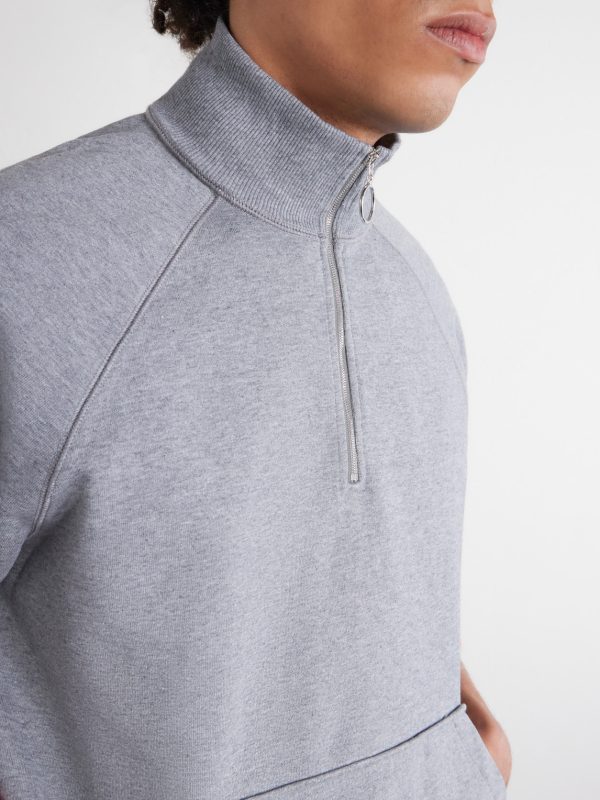 Cotton-Jersey Half-Zip Sweater - CU