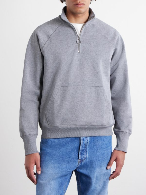 Cotton-Jersey Half-Zip Sweater - FR