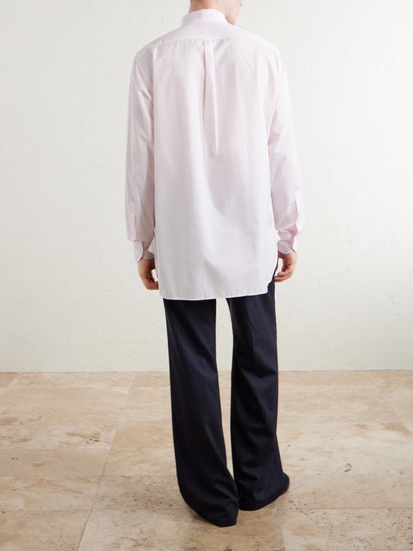 Button-Down Collar Striped Cotton-Poplin Shirt - BK Button-Down Collar Striped Cotton-Poplin Shirt - BK