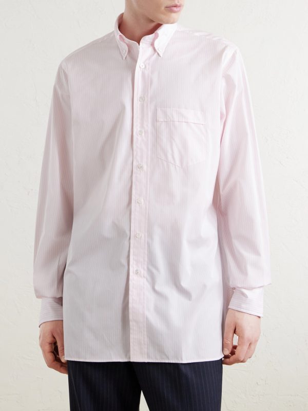 Button-Down Collar Striped Cotton-Poplin Shirt - FR Button-Down Collar Striped Cotton-Poplin Shirt - FR