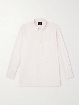 Button-Down Collar Striped Cotton-Poplin Shirt