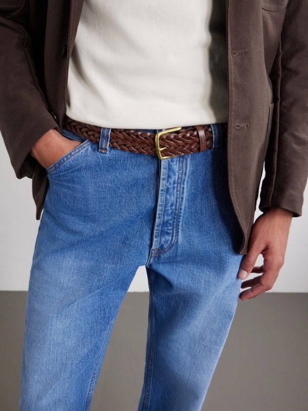 3cm Woven Leather Belt - FR