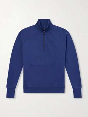 Cotton-Jersey Half-Zip Sweater