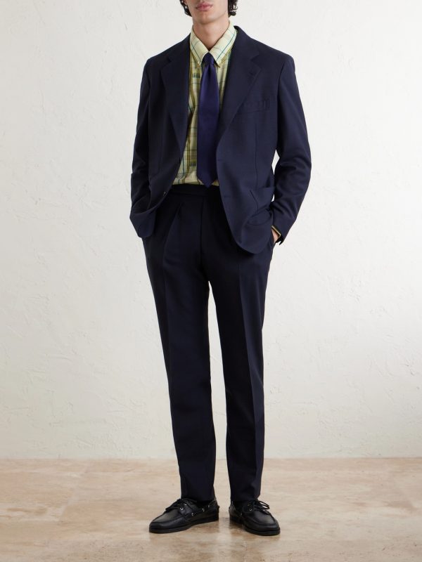 Straight-Leg Pleated Virgin Wool Suit Trousers - OU Straight-Leg Pleated Virgin Wool Suit Trousers - OU