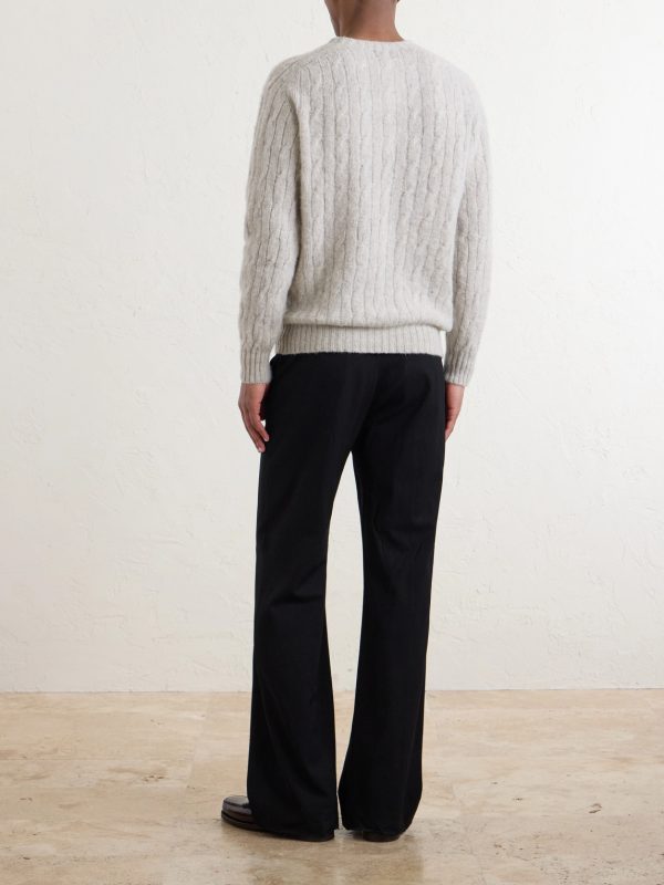 Cable-Knit Virgin Wool Sweater - BK Cable-Knit Virgin Wool Sweater - BK