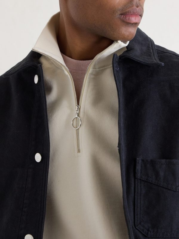 Cotton-Jersey Half-Zip Sweater - CU Cotton-Jersey Half-Zip Sweater - CU