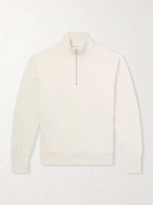Cotton-Jersey Half-Zip Sweater