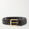 3.5cm Woven Leather Belt