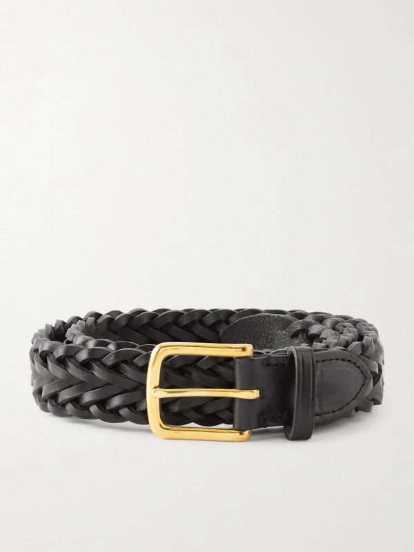 3.5cm Woven Leather Belt