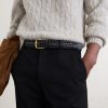 3.5cm Woven Leather Belt - OU