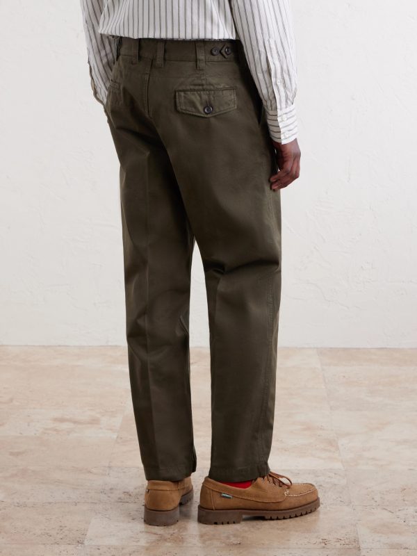 Straight-Leg Peached Cotton-Twill Trousers - BK Straight-Leg Peached Cotton-Twill Trousers - BK