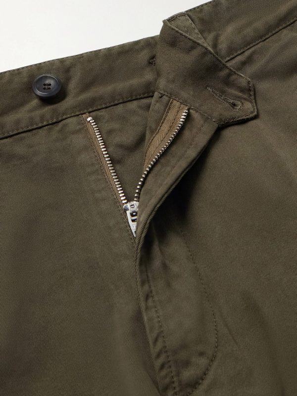 Straight-Leg Peached Cotton-Twill Trousers - E1 Straight-Leg Peached Cotton-Twill Trousers - E1
