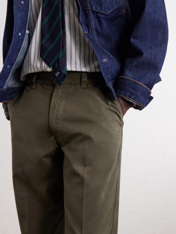Straight-Leg Peached Cotton-Twill Trousers - E2 Straight-Leg Peached Cotton-Twill Trousers - E2