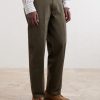 Straight-Leg Peached Cotton-Twill Trousers - FR Straight-Leg Peached Cotton-Twill Trousers - FR