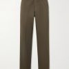 Straight-Leg Peached Cotton-Twill Trousers Straight-Leg Peached Cotton-Twill Trousers
