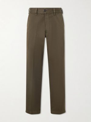 Straight-Leg Peached Cotton-Twill Trousers Straight-Leg Peached Cotton-Twill Trousers