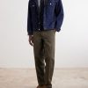 Straight-Leg Peached Cotton-Twill Trousers - OU Straight-Leg Peached Cotton-Twill Trousers - OU