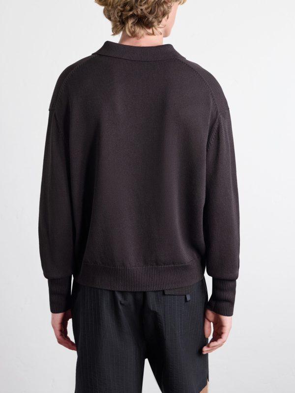 Paper Half-Zip Polo Sweater - BK Paper Half-Zip Polo Sweater - BK