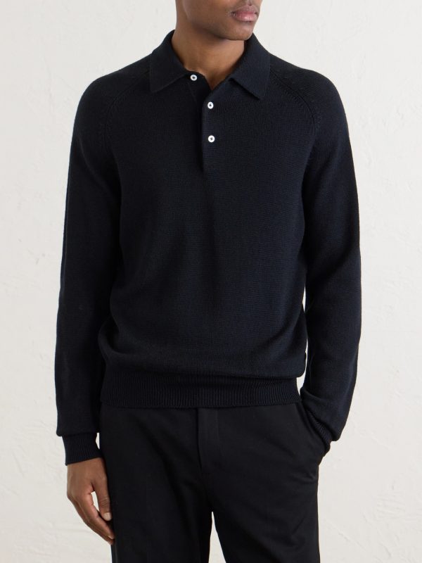Knitted Merino Wool Polo Shirt - FR Knitted Merino Wool Polo Shirt - FR