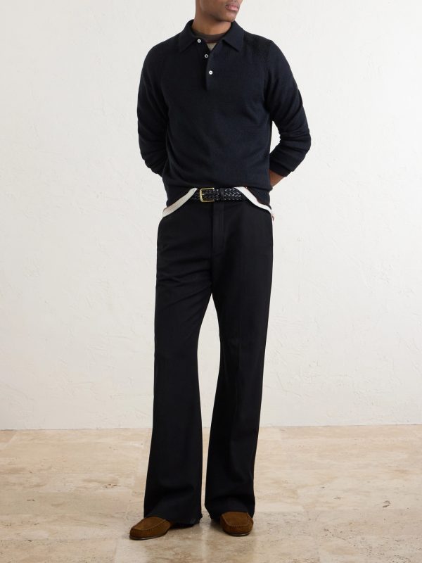 Knitted Merino Wool Polo Shirt - OU Knitted Merino Wool Polo Shirt - OU