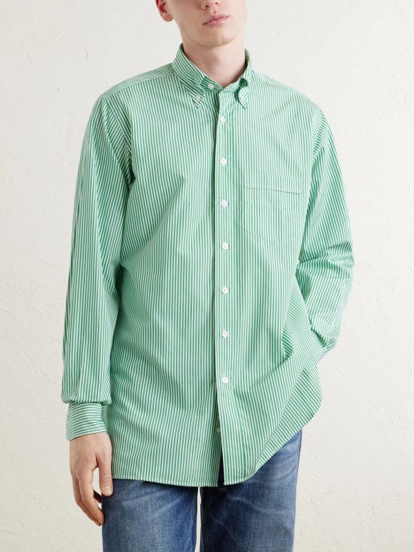 Button-Down Collar Striped Cotton-Poplin Shirt - FR Button-Down Collar Striped Cotton-Poplin Shirt - FR