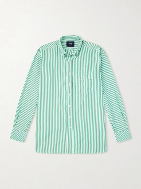 Button-Down Collar Striped Cotton-Poplin Shirt Button-Down Collar Striped Cotton-Poplin Shirt