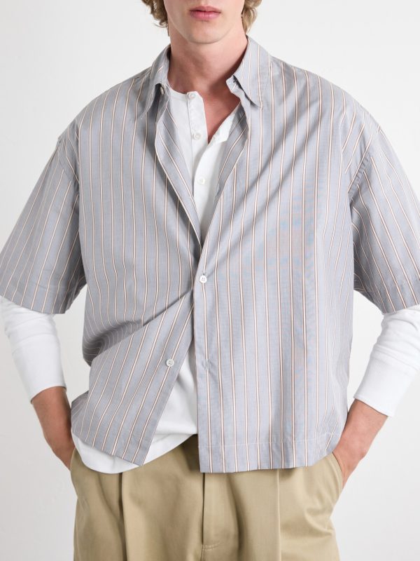 Sanko Striped Cotton-Poplin Shirt - E1
