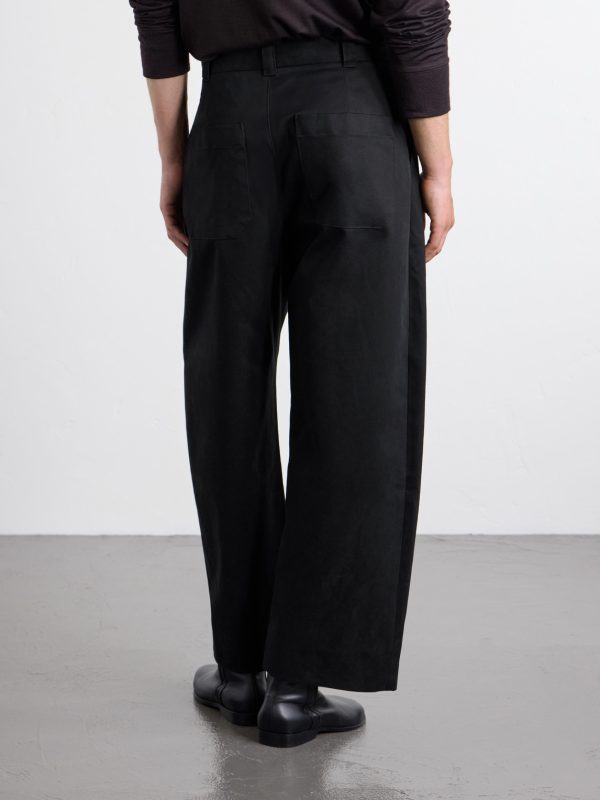 Sorte Wide-Leg Pleated Cotton-Twill Trousers - BK