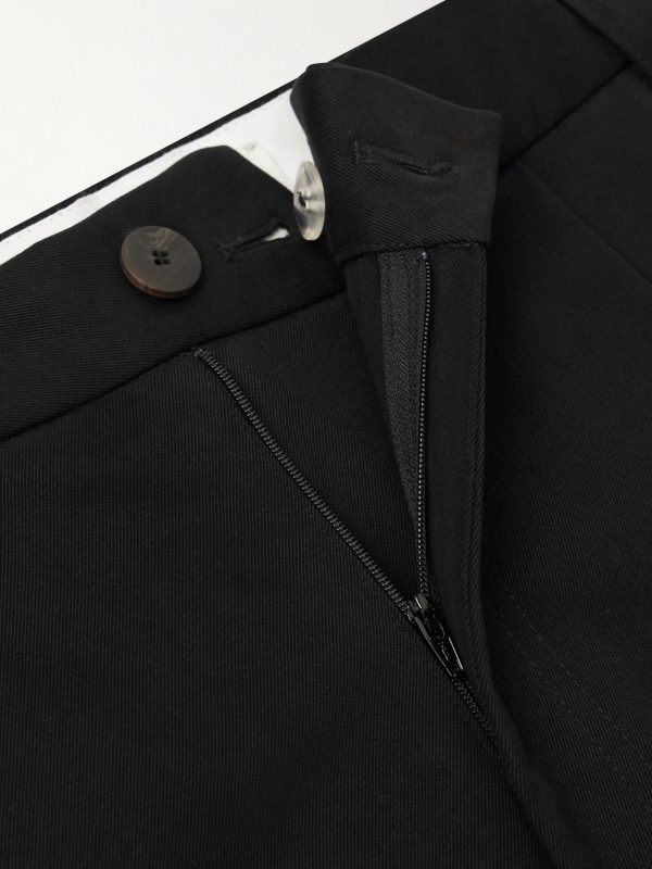 Sorte Wide-Leg Pleated Cotton-Twill Trousers - E1