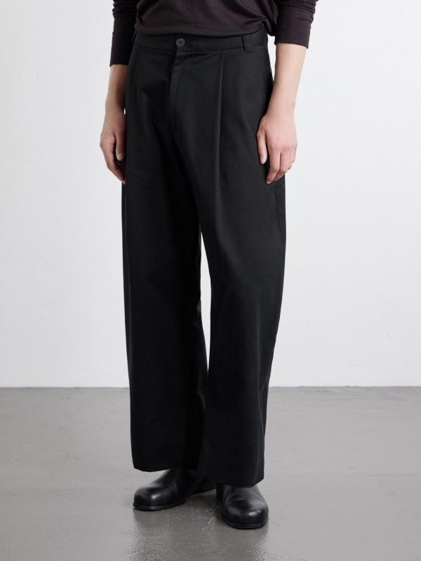 Sorte Wide-Leg Pleated Cotton-Twill Trousers - FR